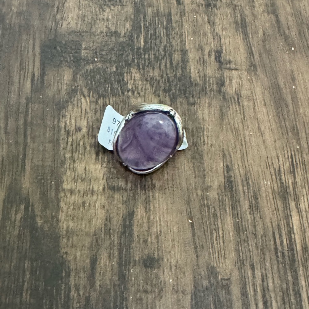 Free People amethyst Silver Ring with Elegant Design size 7